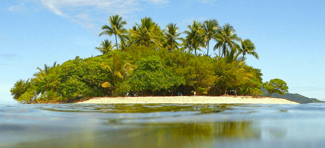 lonely island in the pacific