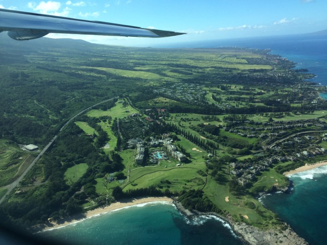Aerial view of west Maui coastline