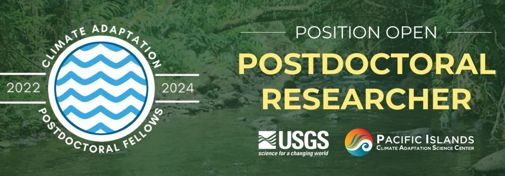 Banner for Aquatic Flows Climate Adaptation Postdoctoral Fellowship Program call for applications