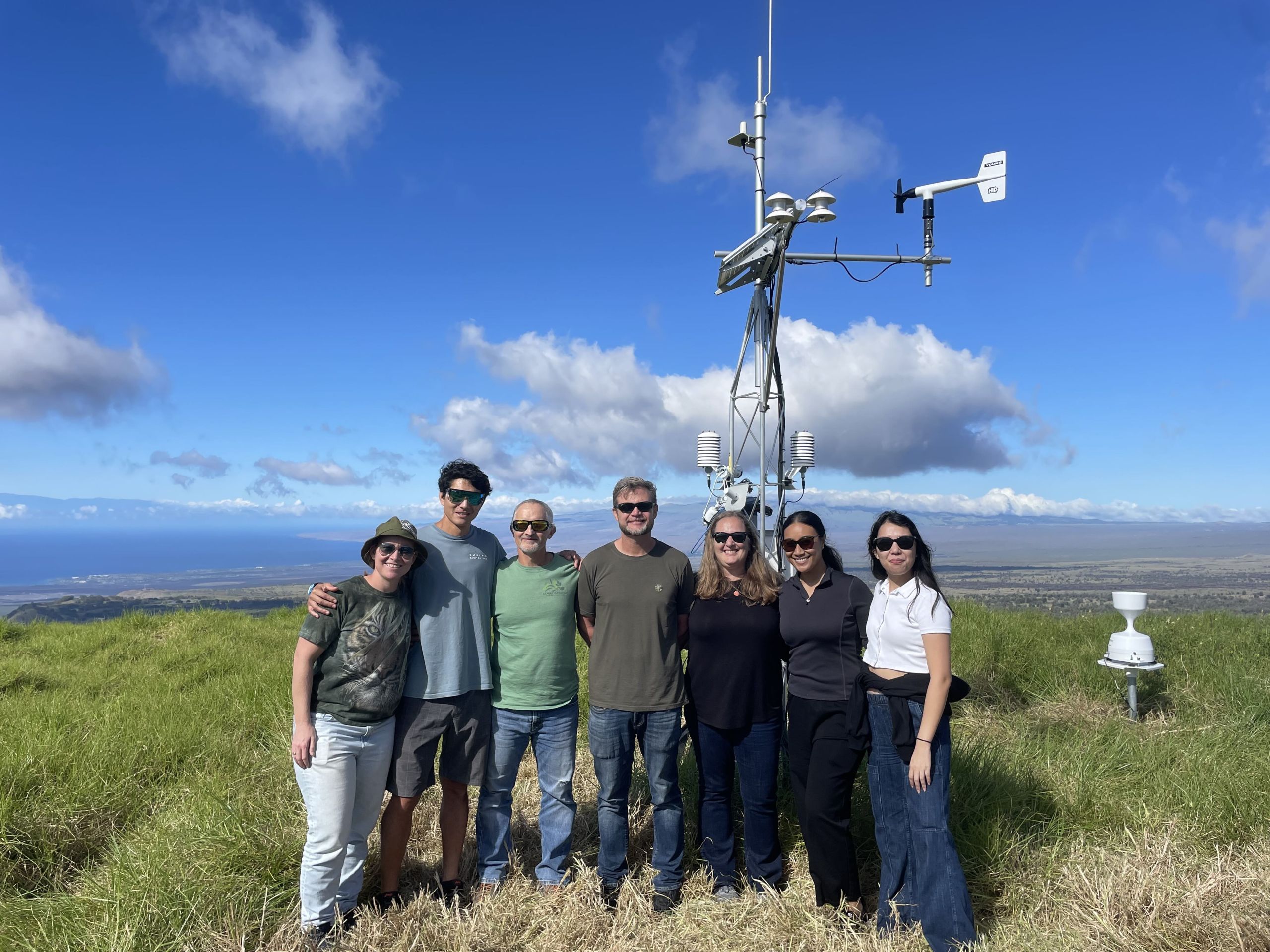 Group photo in front of a Mesonet station.